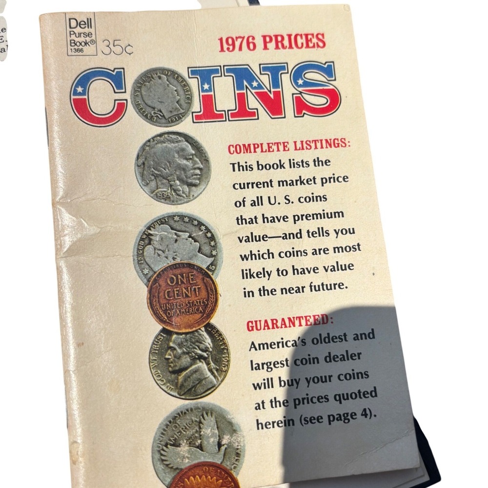 Vintage 1976 Dell Purse Book Coins Price Guide US Currency Pocket Reference 1366